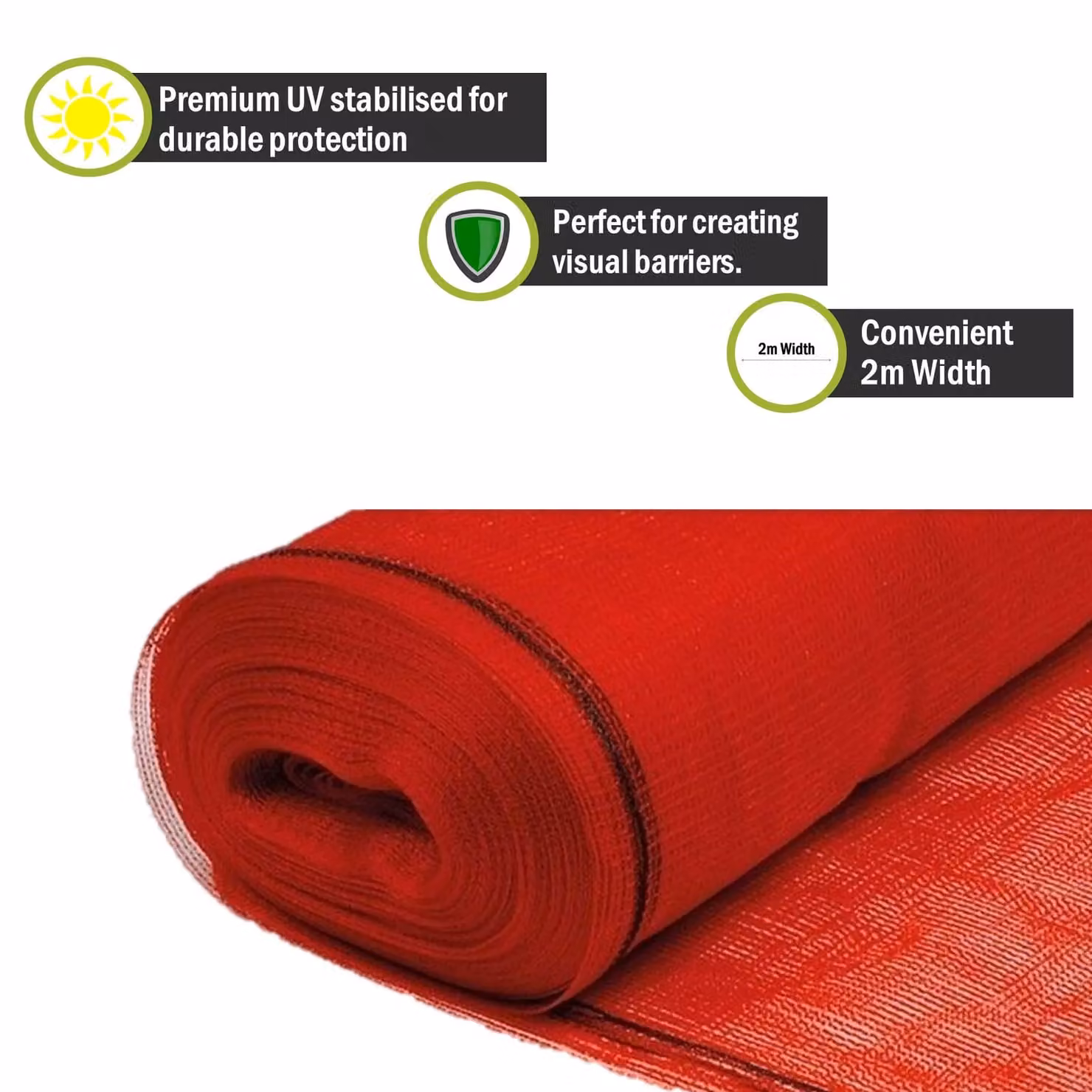 Pegdev Red Heavy Duty UV Stabilised Polyethylene Safety Netting for Herris Fencing, 26m – 2