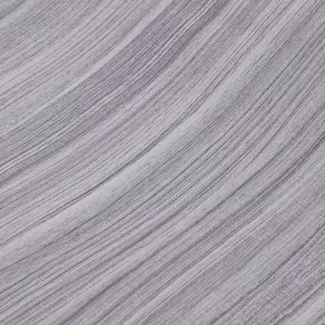Livingandhome Grey Wood Grain PVC Peel and Stick Wallpaper Roll