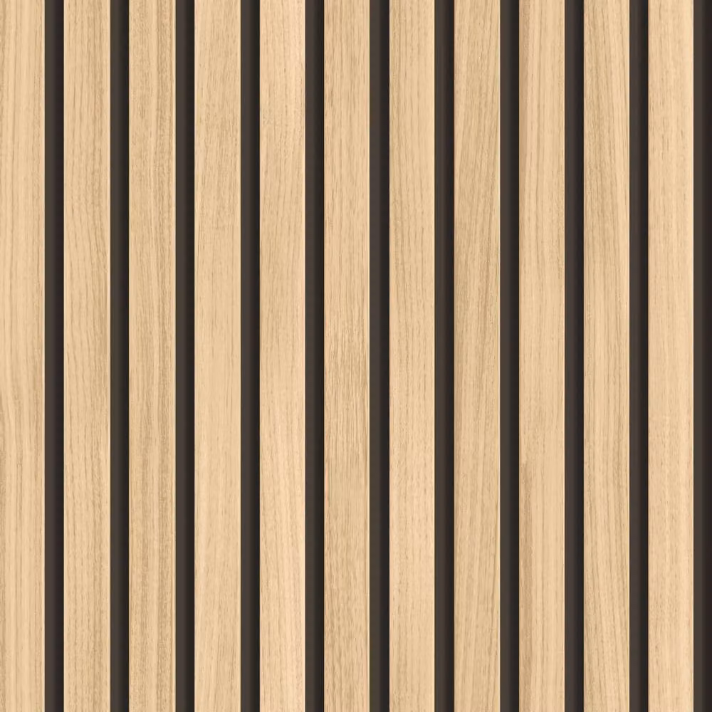 Hoopla Walls Ash Wood Slat Striped Wallpaper in Natural Beige and Sand, 10m Roll – 2