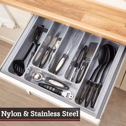 Premier Housewares 12 Piece Black Kitchen Utensil Set with Nylon and Stainless Steel Gadgets – 3
