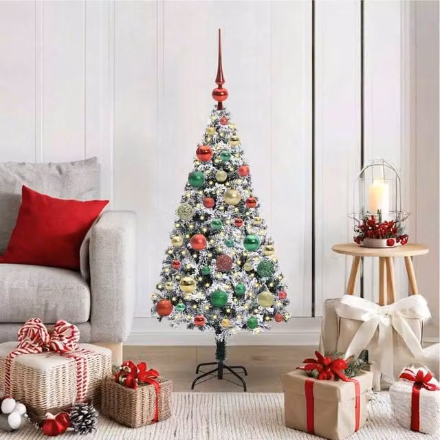 Berkfield Home Artificial Christmas Tree with 150 LEDs and Stand, Green, Height: 120 cm