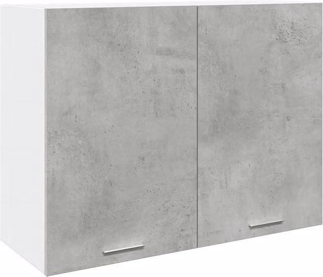 Berkfield Home Lyon Wall Mounted Hanging Cabinet in Concrete Grey, W/D/H: 80 x 31 x 60 cm – 1