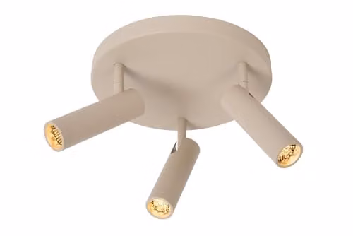Lucide Grado Adjustable Ceiling Spotlight, Taupe, Diameter: 25 cm, 3xGU10 – 1