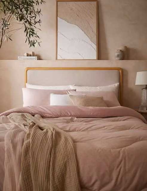 Nightlark Soft Weave 4.5 Tog Coverless Duvet Set, Light Pink