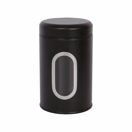 Harbour Housewares Black Stainless Steel Food Storage Container with Airtight Lid and Transparent Viewing Window
