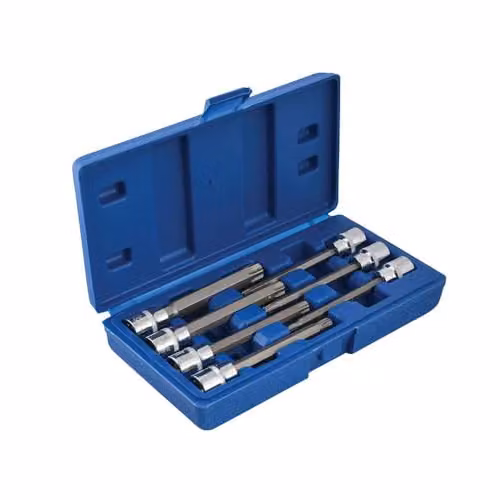Bluespot Tools 7 Piece Extra Long 3/8 Inch Drive Torx Bit Socket Set in Blue – 3