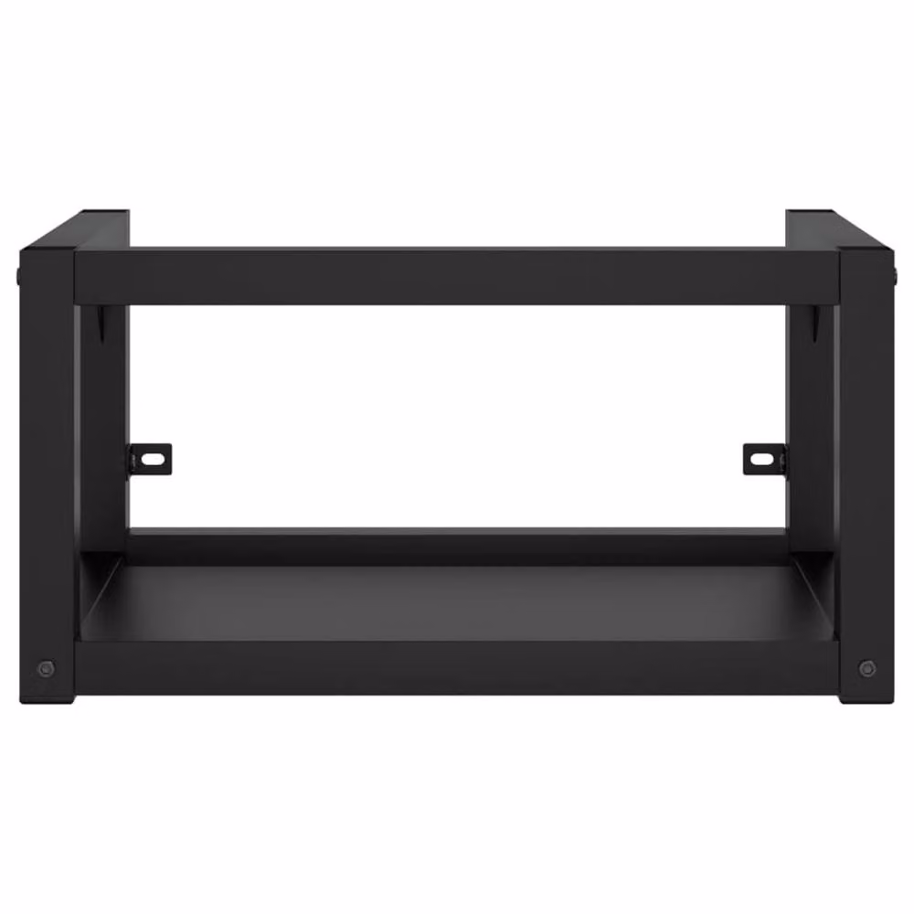 Berkfield Home Modern Bathroom Washbasin Frame with Built-in Ceramic Basin in Matt Black Metal – 3