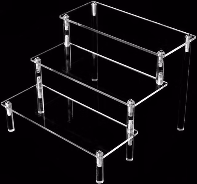 Kelvenix 3 Tier Acrylic Riser Display Shelf in Transparent Clear – 1