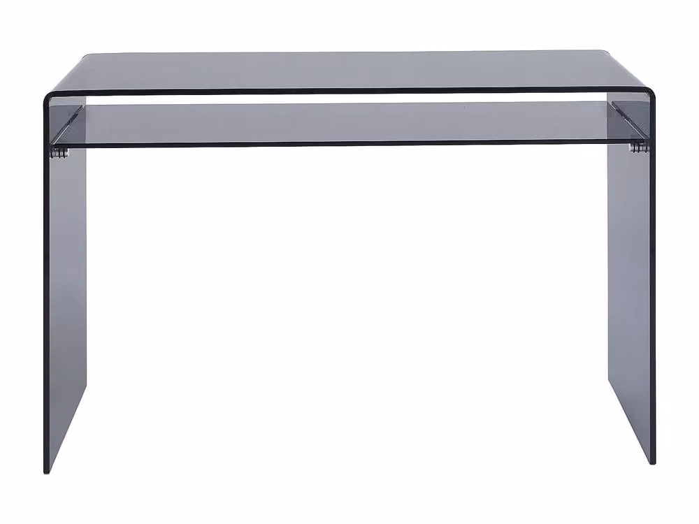 Vente-unique STILEOS Writing Desk with Tempered Glass and Single Niche in Anthracite Grey – 2