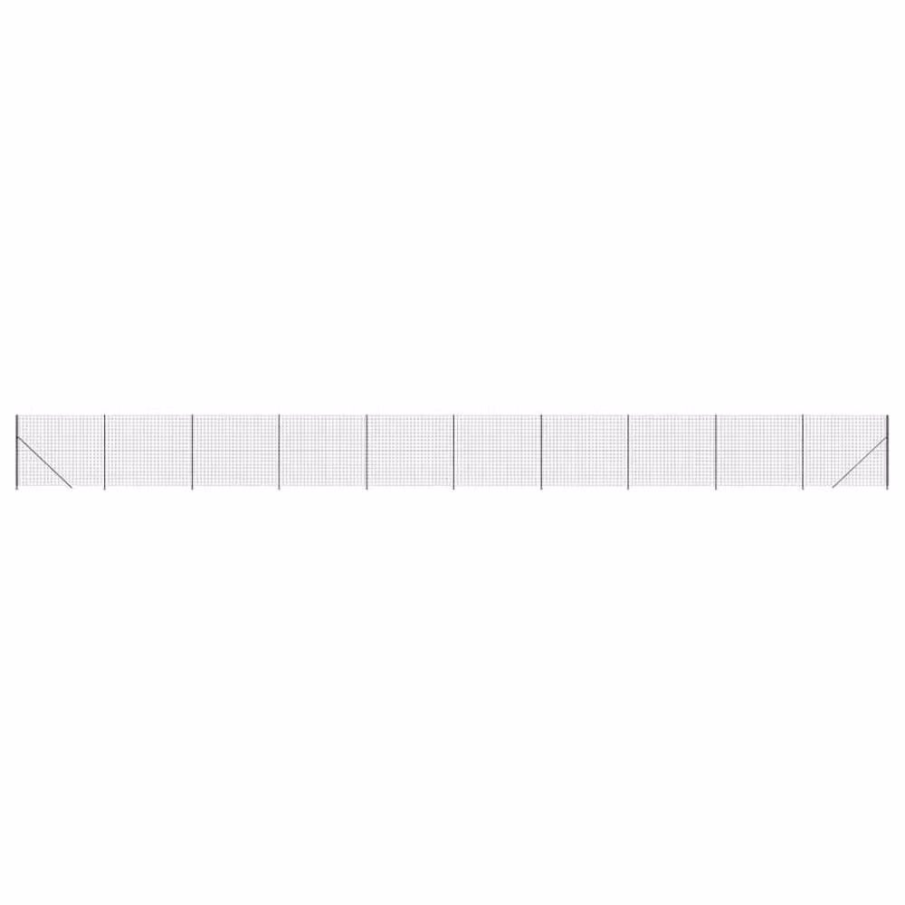 Berkfield Home Durable PVC-Coated Wire Mesh Fence with Flange, Anthracite Black, W: 25 m, H: 1.6 m – 2