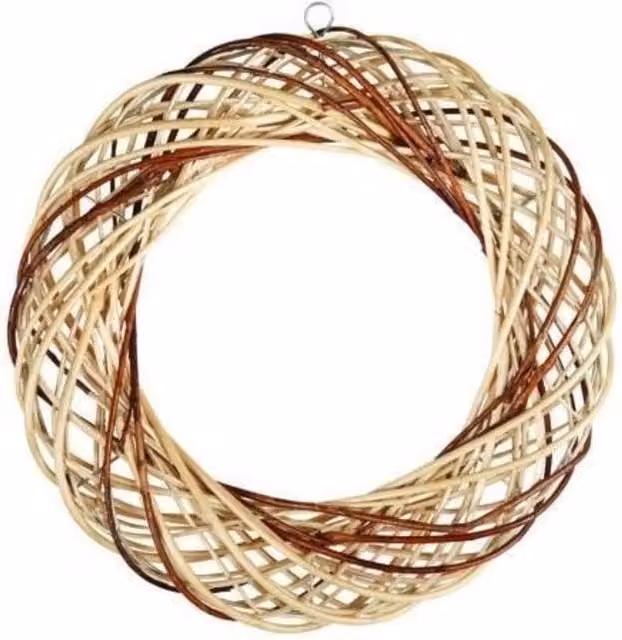 KDMD Natural Willow Wreath in Pink and Brown, Diameter: 40 cm