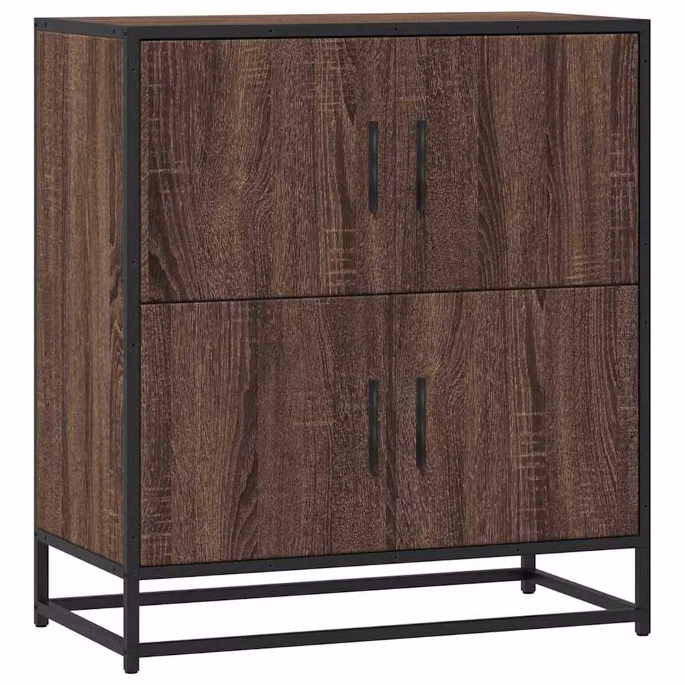 Berkfield Home Brown Oak Industrial Sideboard, W: 68 cm, D: 35 cm, H: 76 cm – 3