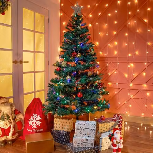 Deco Express Realistic Artificial Green Christmas Tree with Stand, H: 180 cm, W: 25.4 cm, D: 25.4 cm – 5