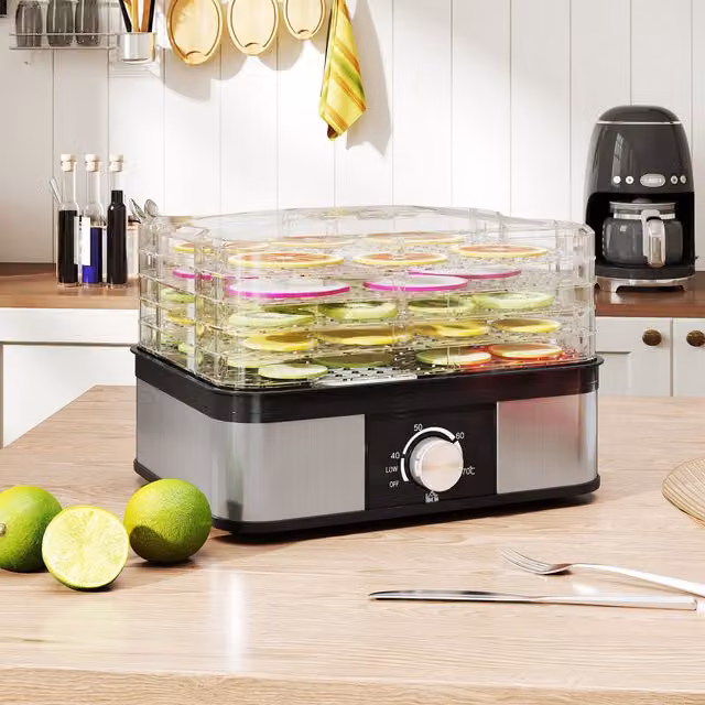 HOMCOM 5-Tier Food Dehydrator with Digital Display and Timer, 245W, Black – 1