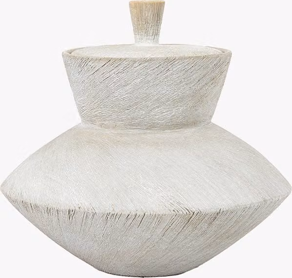 Perch & Parrow Ryo Small Ceramic Jar in White Pebble