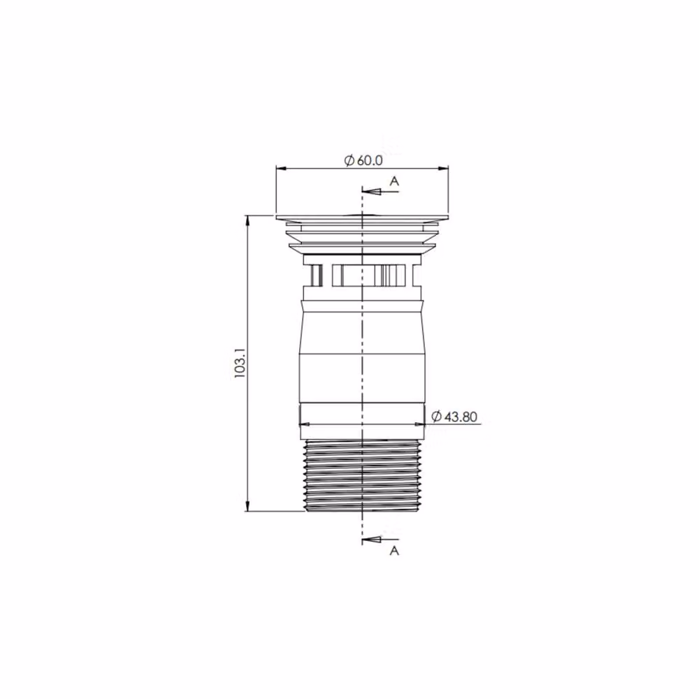Balterley Round Slotted Basin Waste with Overflow, Click System, Silver – 2