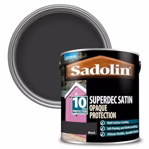Sadolin Superdec Opaque Wood Protection, Black, Satin, 1 l