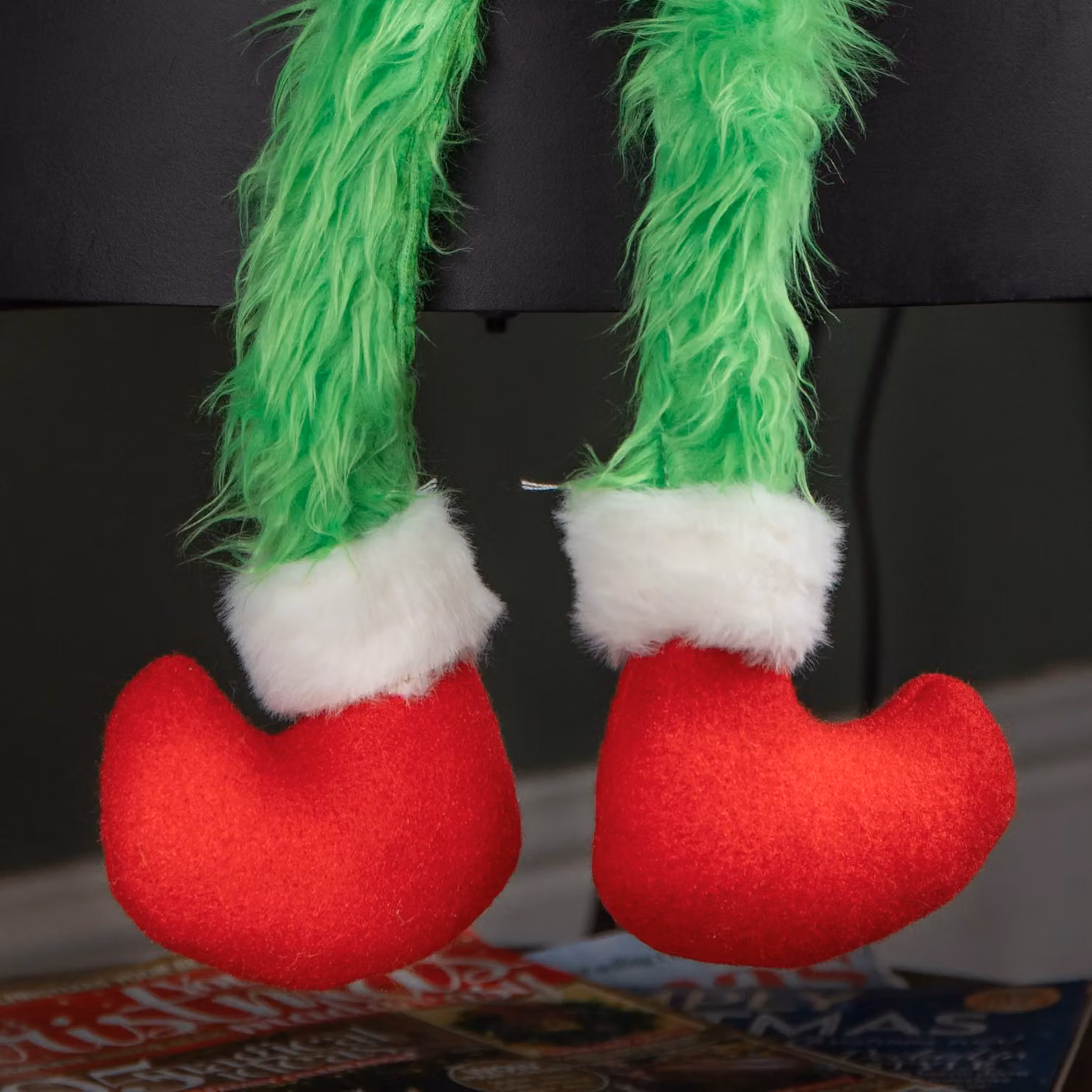 Samuel Alexander Green Multicolour Soft Fur Christmas Sitting Gronk Tabletop Decoration, Height: 35 cm – 3