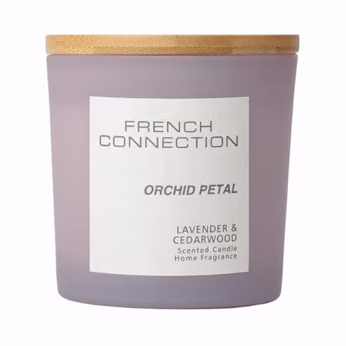 French Connection Pastel Range Orchid Petal Floral Candle, Pink and Purple, 322g