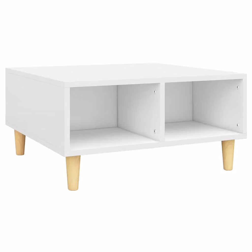 Berkfield Home White Square Coffee Table in Engineered Wood, W/D/H: 60 x 60 x 30 cm – 2