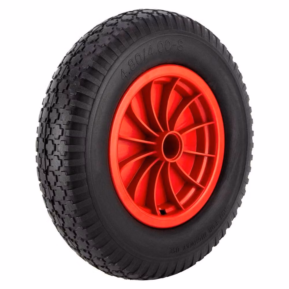SPETLEK 2-Piece Black Puncture Proof Solid Rubber Trolley Tyres, 16 inch, 4.80/4.00-8 – 4