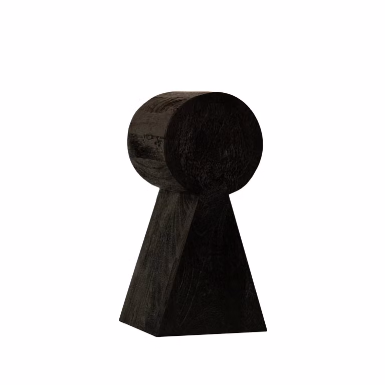 Dome Deco TIBESTI Black Abstract Wood Tabletop Centrepiece