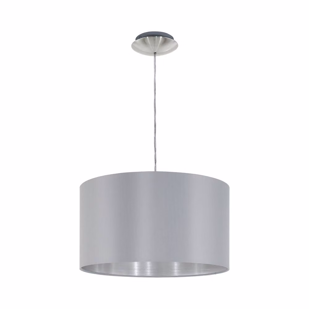 Eglo MASERLO Fabric Pendant Light in Grey and Silver, Diameter: 38 cm – 2