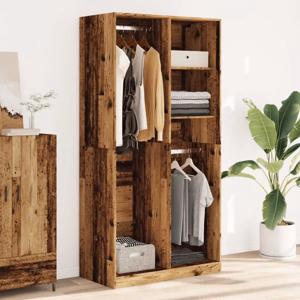 Berkfield Home Old Wood Wardrobe in Brown, W/D/H: 100 x 50 x 200 cm – 3