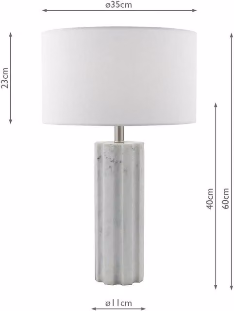 Dar Modern White Tabletop Rocker Lamp with Chrome Finish and E27 Socket