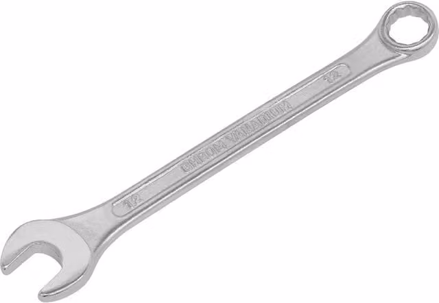 Loops 12mm Combination Spanner in Silver Chrome Vanadium Steel