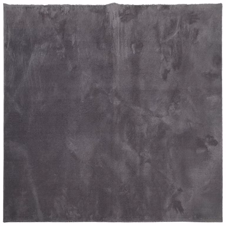 Berkfield Home Round Short Pile Soft and Washable Anthracite and Black Rug, Diameter: 100 cm