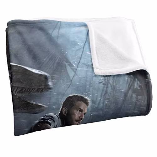 LOGOVISION Jurassic World Raptor Poster Super Soft Fleece Throw Blanket, Multicolour and White, W/D/H: 152 x 127 cm – 2
