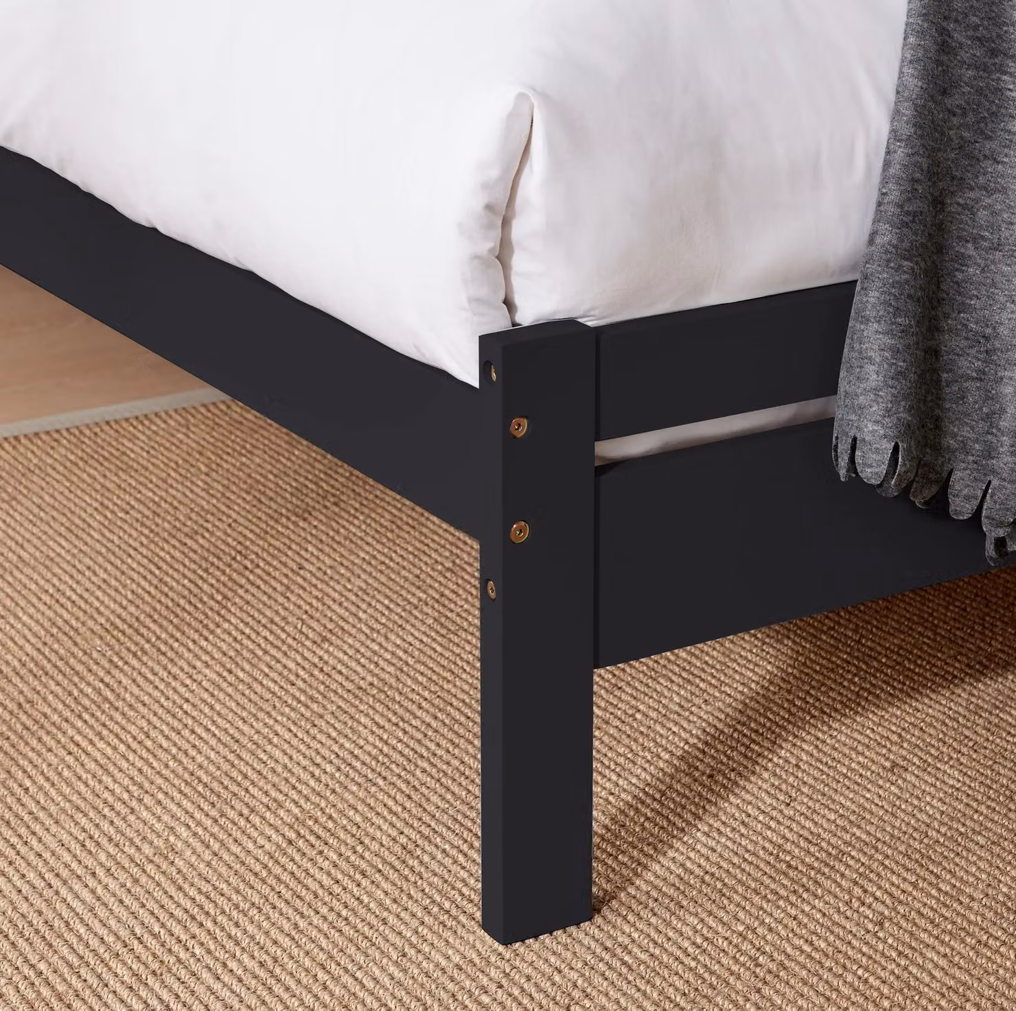 FurnitureboxUK Declan Solid Pine King Size Bed Frame, Grey – 4