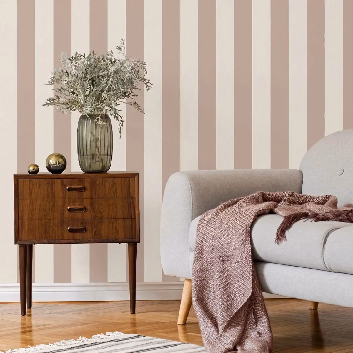 Fine Décor Juliette Striped Textured Vinyl Wallpaper in Pink – 2