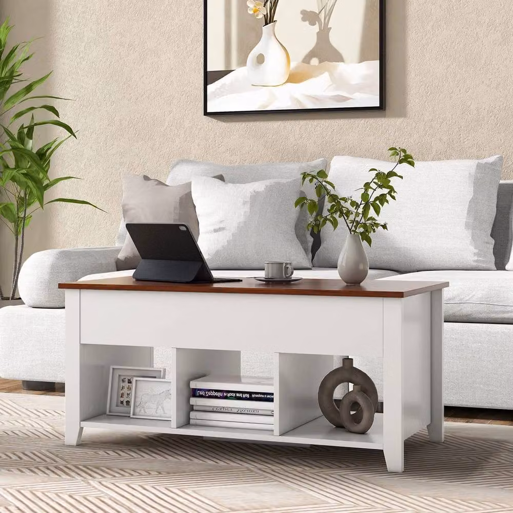 FORGEVIO Modern Lift Up Coffee Table with 3 Cubes and Lift Mechanism in Multicolour – 4