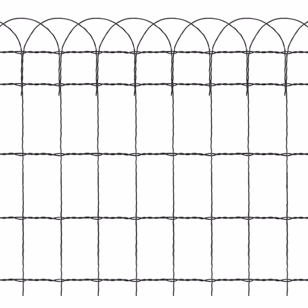 Berkfield Home Garden Green Powder-coated Iron Garden Border Fence, 10 x 0.65 m – 3