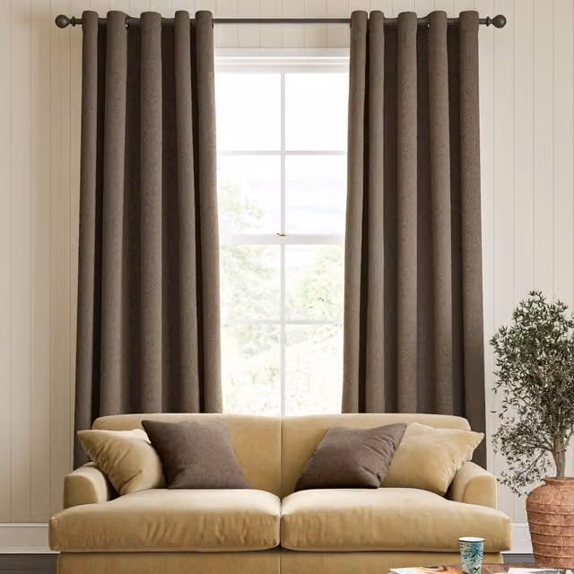 William Morris Reed Made To Measure Blackout Eyelet Curtains in Silt