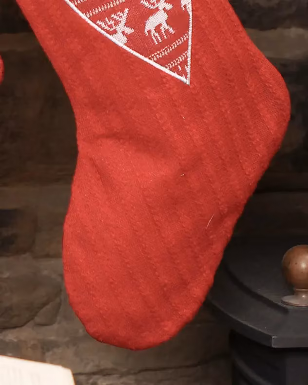 Dibor Set of 4 Red and White Scandinavian Heart Pattern Christmas Stockings – 4