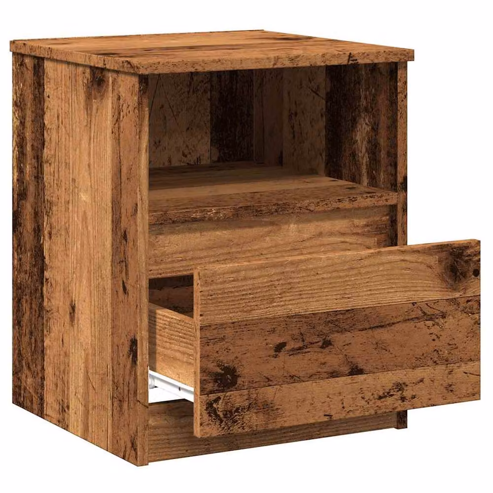 Berkfield Home Classic Bedside Cabinets, 2 Piece Set in Old Wood Brown, W/D/H: 40 x 40 x 50 cm – 6