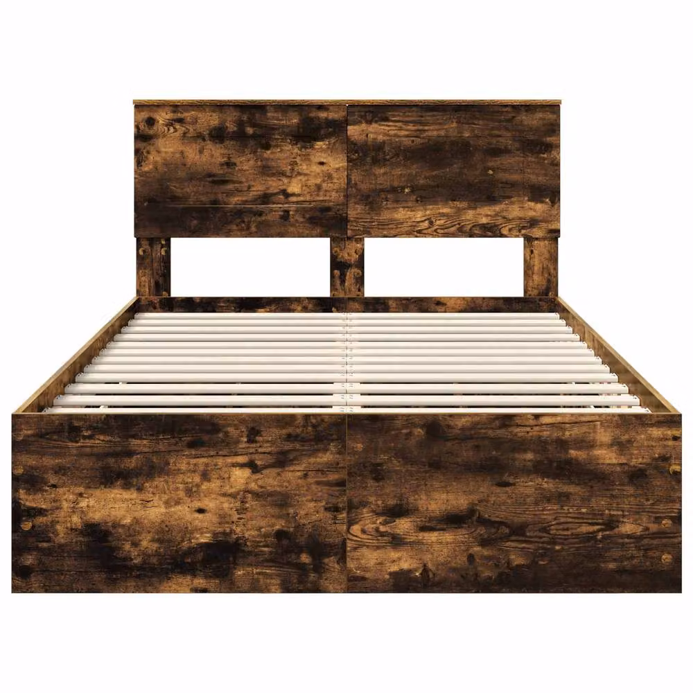 Berkfield Home Modern Bed Frame with Drawers in Smoked Oak Brown, W/D/H: 120 x 190 cm – 3