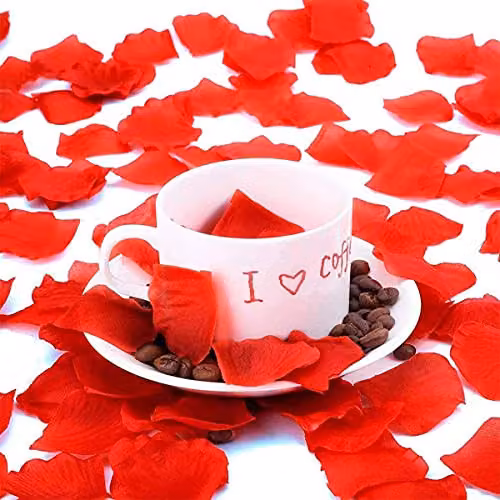 SHATCHI Red Silk Rose Petal Confetti, 2000 Pieces for Wedding and Anniversary Table Decorations – 6