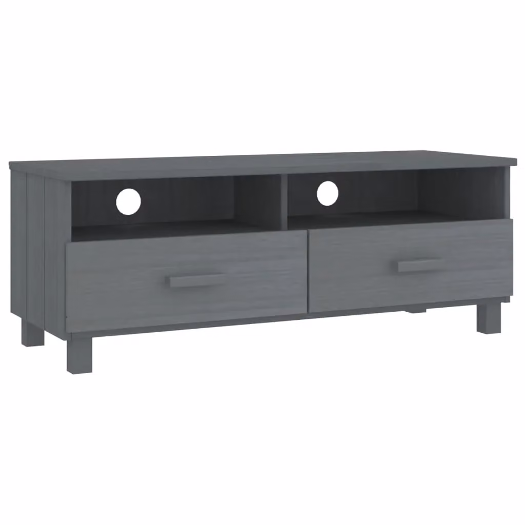 Berkfield Home HAMAR TV Cabinet in Dark Grey Solid Pine, W/D/H: 106 x 40 x 40 cm – 2