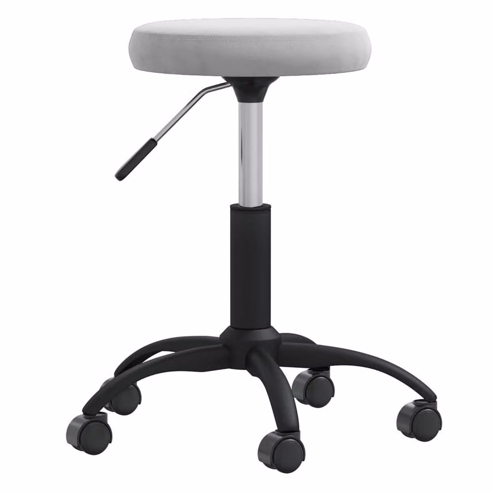 Berkfield Modern Grey Velvet Swivel Task Chair with Metal Upholstered Frame and Castors – 2