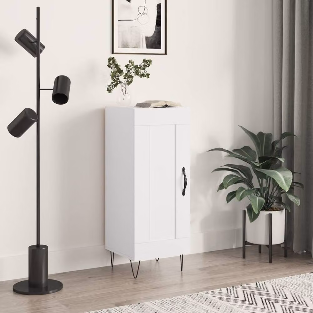 Berkfield Home Modern High Gloss White Sideboard, W/D/H: 34.5 x 34.5 x 90 cm – 2