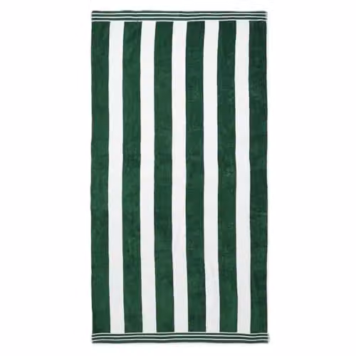 Allure Bath Fashions Luxury Cabana Stripe Extra Large Beach Towel in Khaki Green, 100% Cotton, W: 100 cm, L: 180 cm – 1