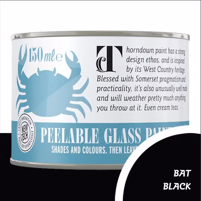 Thorndown Black Peelable Water Based Glass Paint
