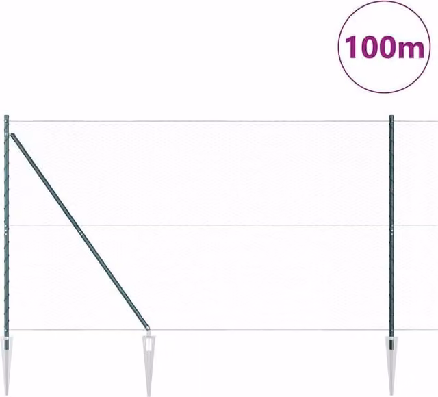 Berkfield Home Green Steel Hexagon Fence, H: 160 cm x W: 100 cm x L: 10 m
