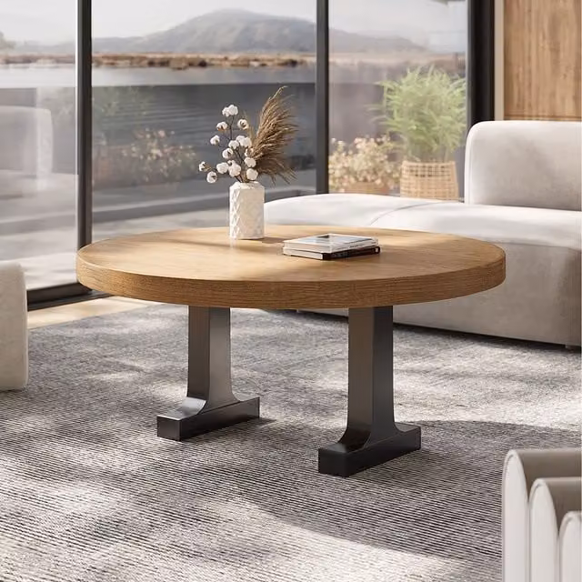Livingandhome Set of 2 I-Shaped Metal Table Legs in Black, Height: 40 cm