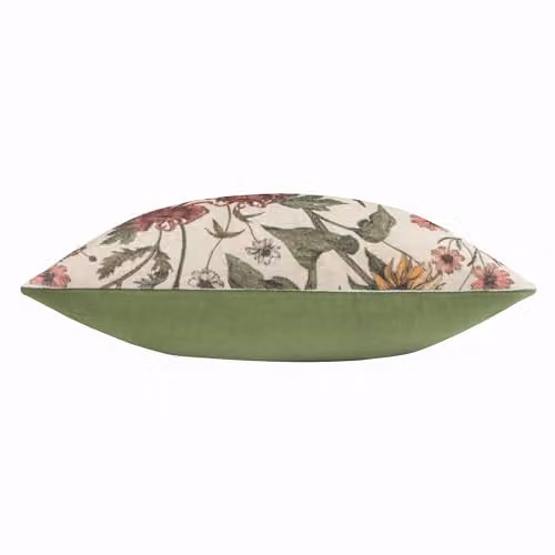 Wylder Nature Wallflower Floral Cotton Velvet Cushion, Multicolour, W/D/H: 50 x 50 x 50 cm – 3