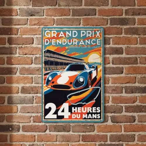Purely Home Retro Petrol Multicolour Metal Wall Sign, W: 28.3 cm x H: 19.7 cm – 2